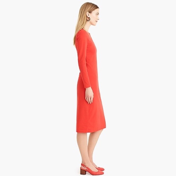 J Crew Red Knit Long-Sleeve Sheath Dress Size 2 - Picture 2 of 7